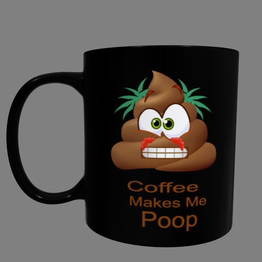 Funny Coffee Mug I Funny Coffee Mugs - Poop Emoji Coffee Cup | Dark Brown Coffee